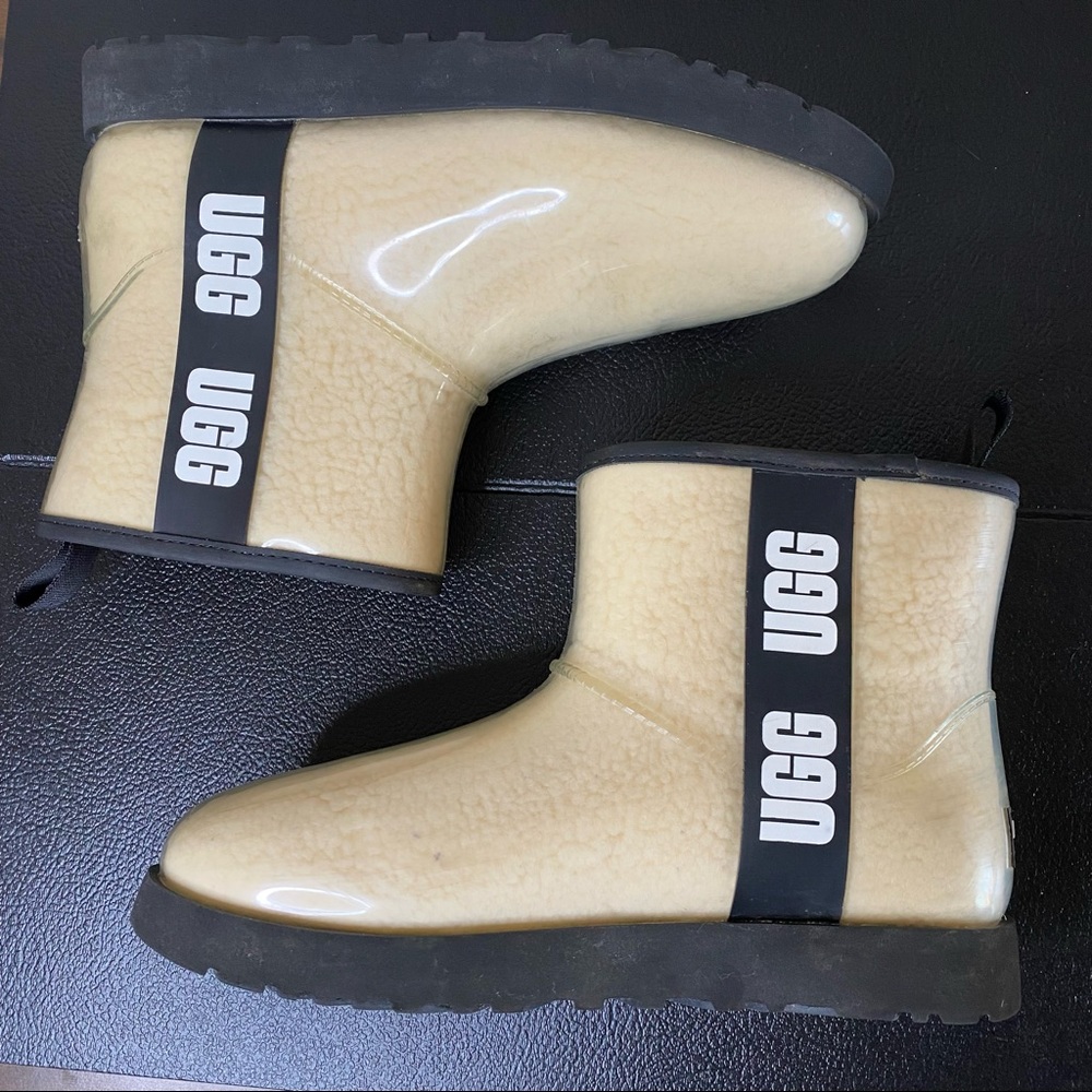 UGG cream / black Classic Clear Mini waterproof boots 10 - Picture 10 of 16